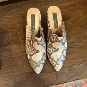 Steve Madden Women's Snakeskin Mules - Tan and Gray